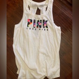 3/$18 Used Large White Pink Tank Top